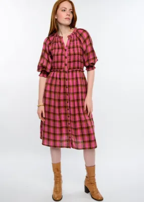 Uncle Frank Gauze Plaid Smocked Dress