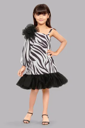 Zebra Aline Dress -Black&White
